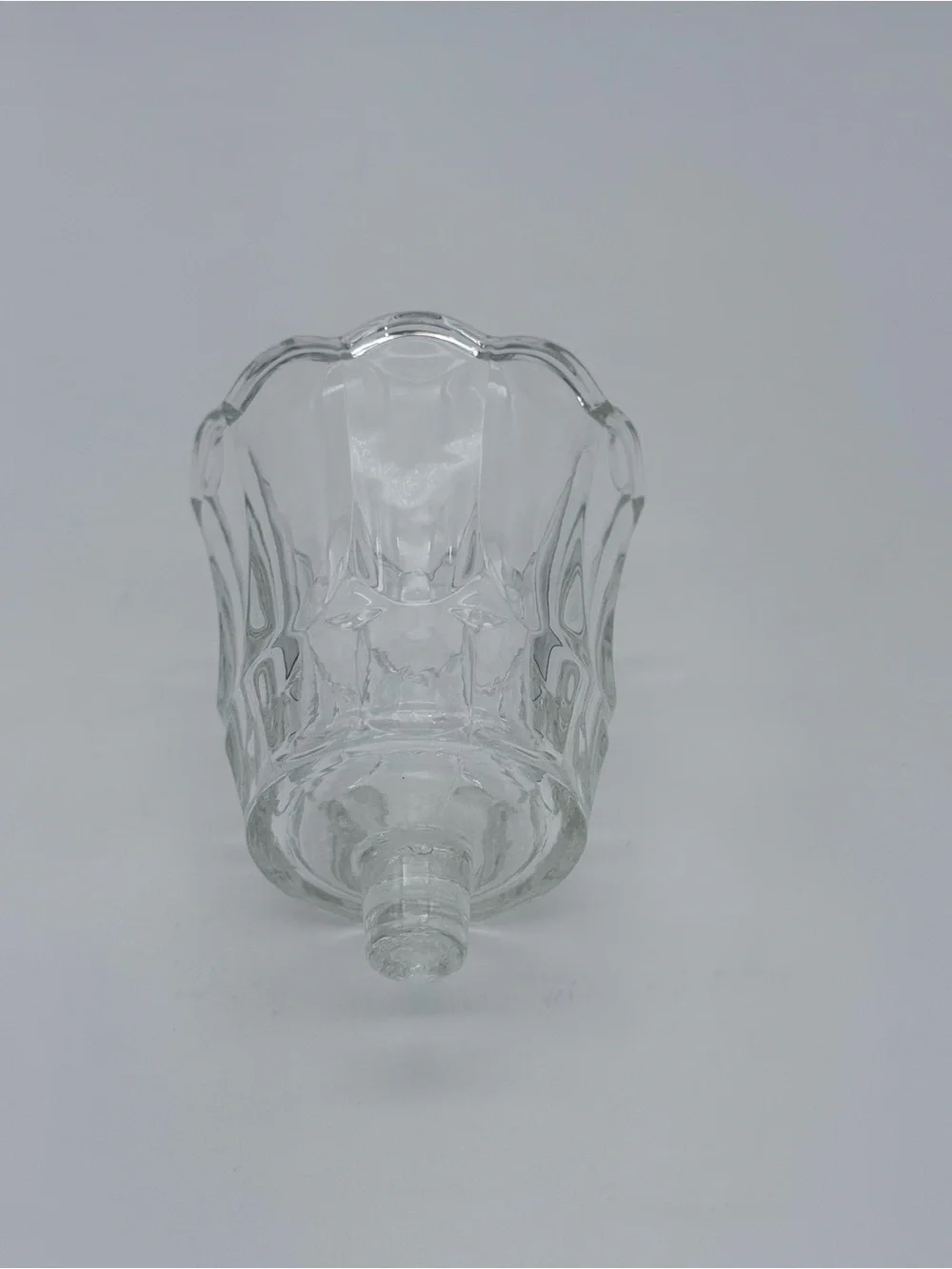 Vintage Homco Clear Glass Tulip Peg Cup Votive Candle Holder